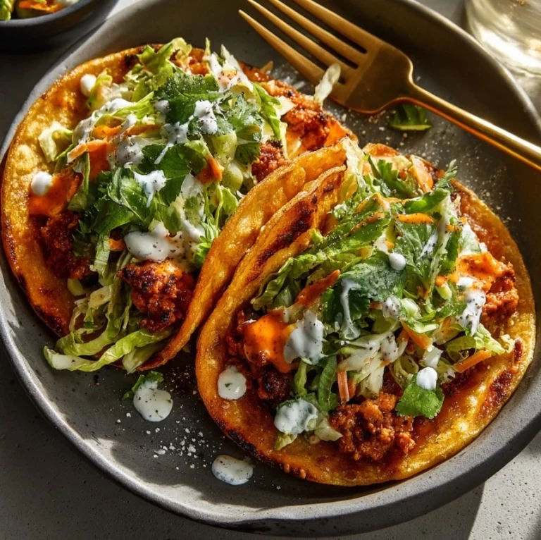 Buffalo Chicken Smash Burger Tacos