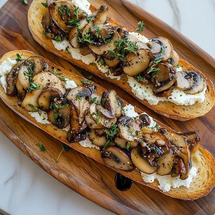 Mushroom and Goat Cheese Crostini