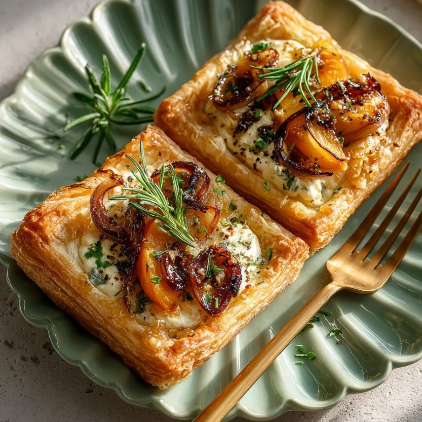 Peach Brie Pastry Tarts