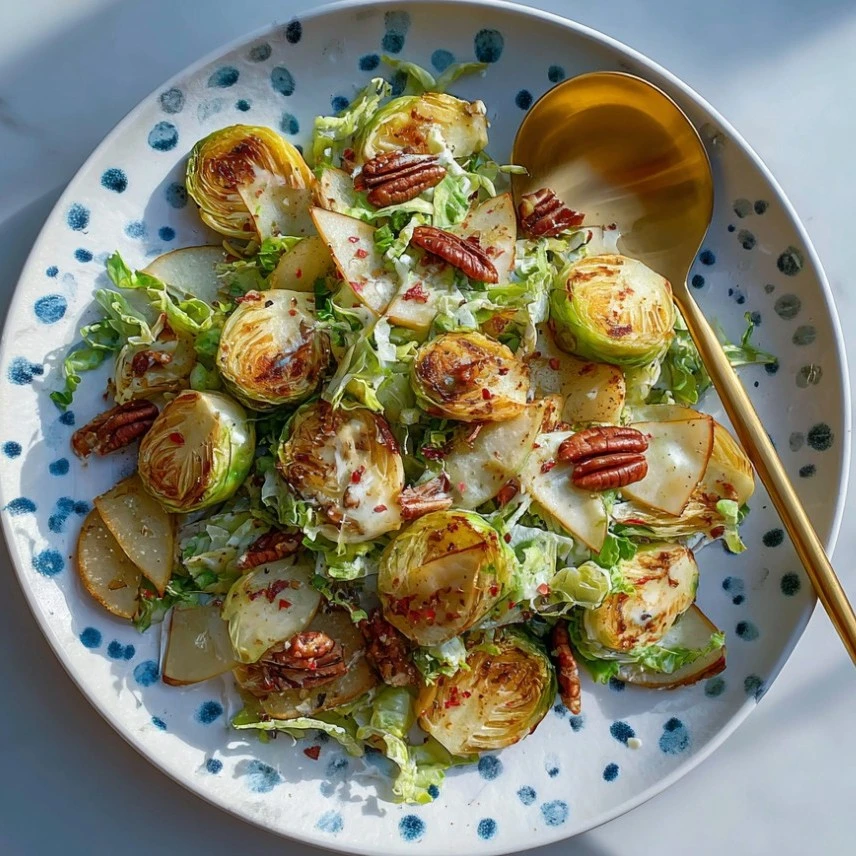 Brussels Salad with Pear