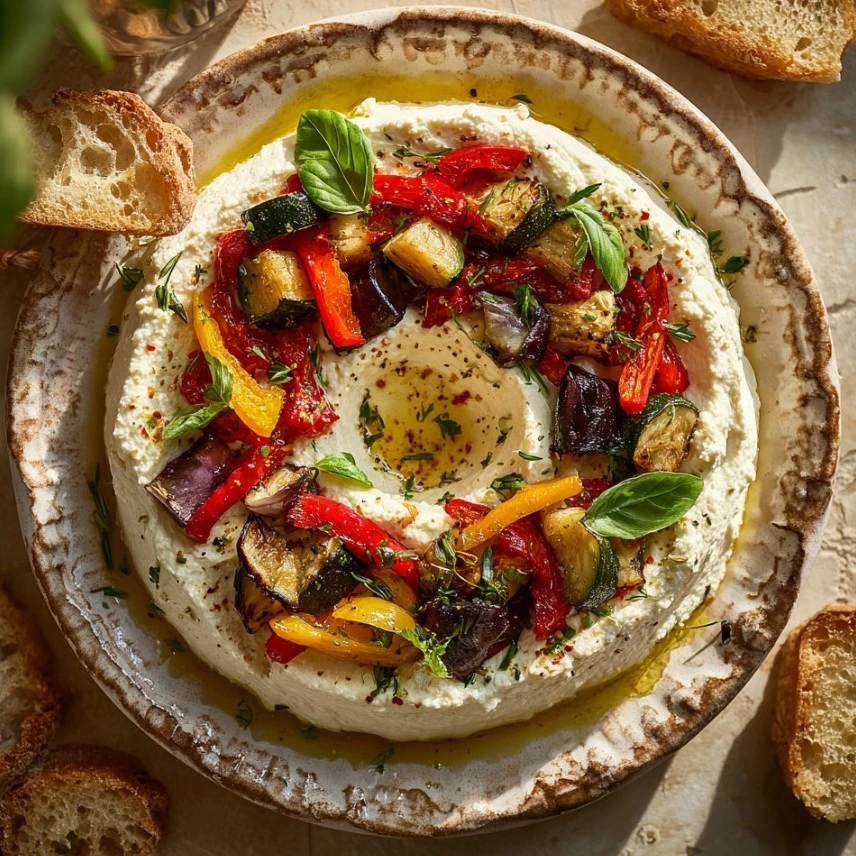 Creamy Roasted Vegetable Ricotta Wreath