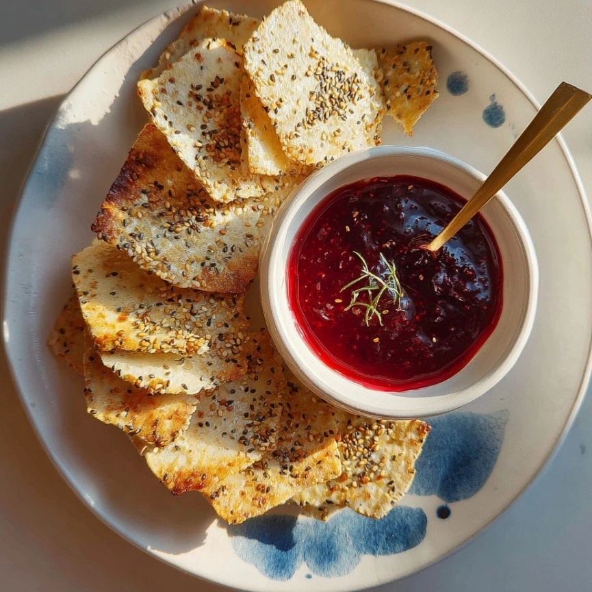 Almond and Chia Seed Crackers.