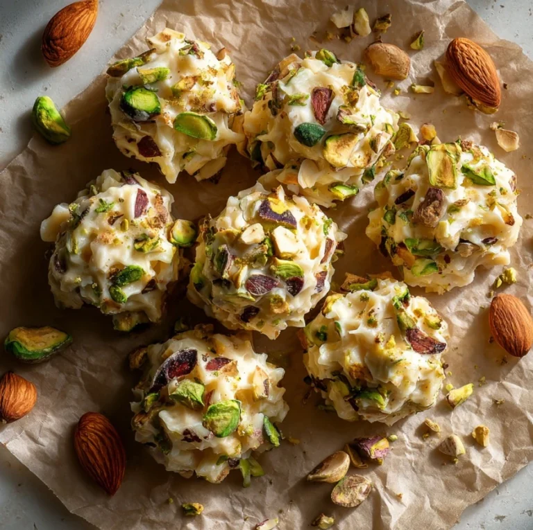 White Chocolate and Pistachio Rochers