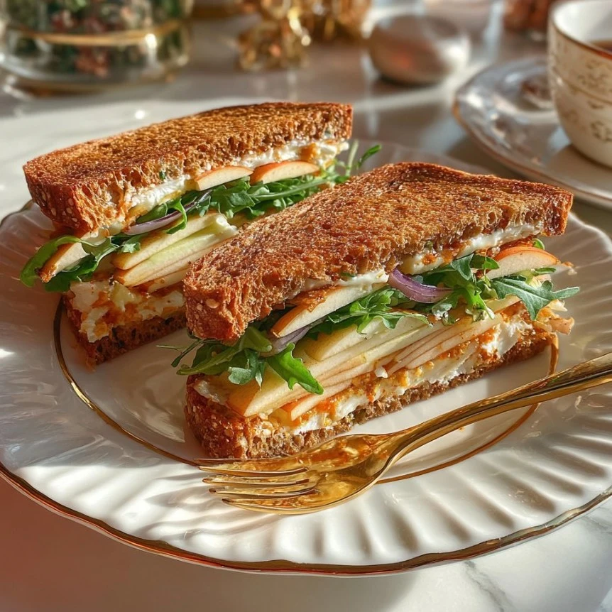 Marinated Apple and Cheese Sandwich.