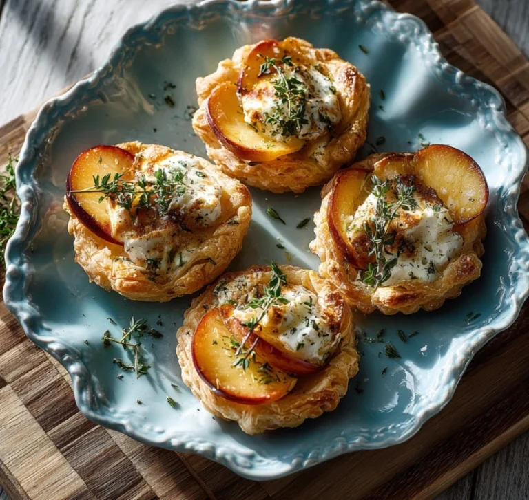 Incredible Nectarine and Camembert Puff Pastry Tartlet with honey and thyme.