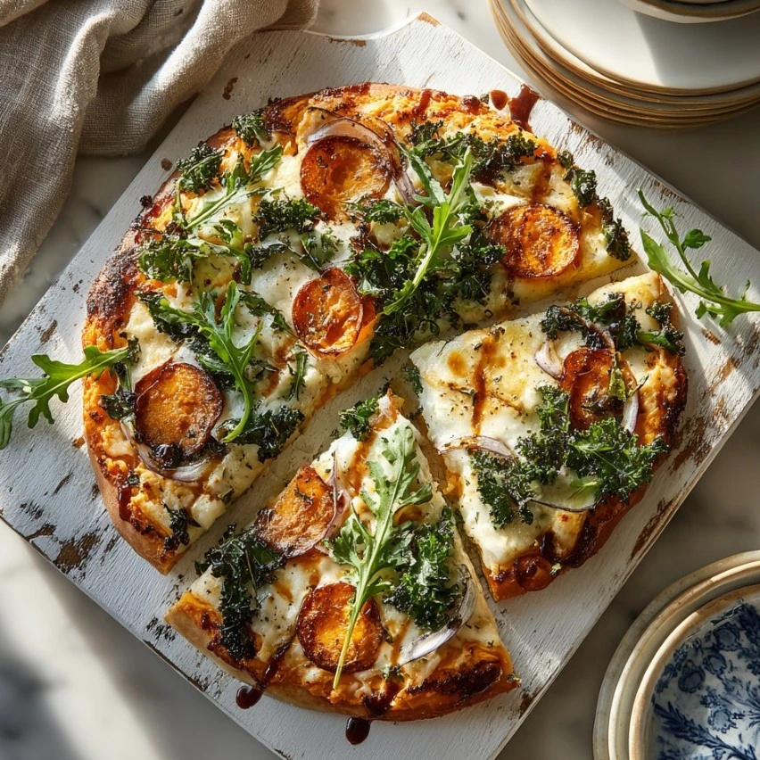 Sweet Potato and Kale Pizza