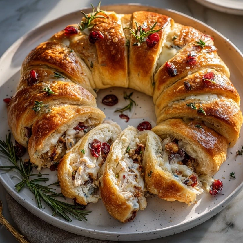 Turkey Crescent Ring with Cranberry Sauce