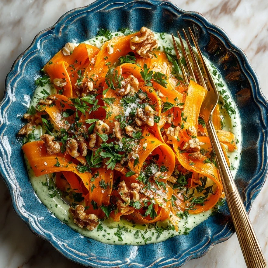 Carrot Tagliatelle with Green Protein Sauce