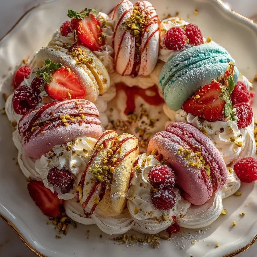 Macaron & Pavlova Wreath