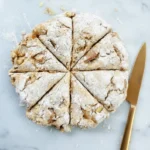 Delicious Ginger Pear Scones with maple cardamom caramel drizzle.