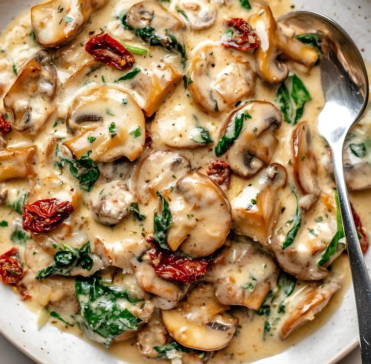 Creamy Garlic Butter Tuscan Mushrooms
