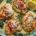 Lemon Butter Spinach and Artichoke Chicken