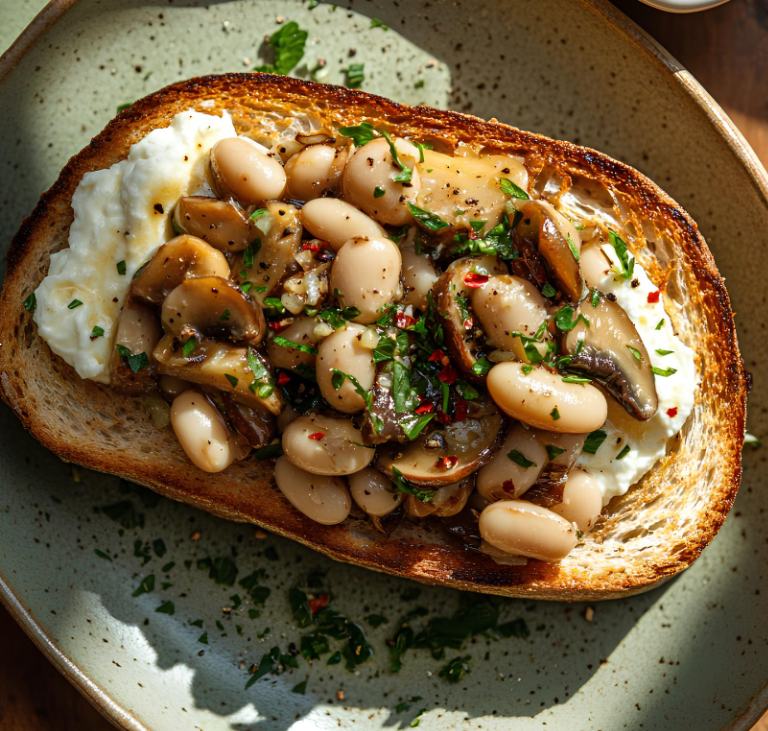 Lemony Mushroom Mascarpone Toast