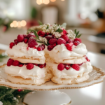 Pavlova Tower with White Chocolate Ganache