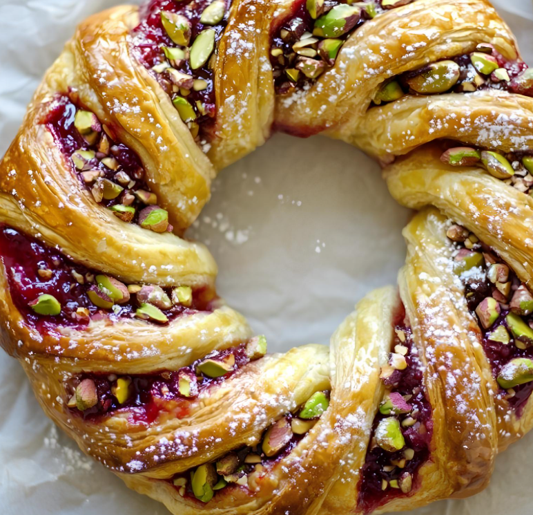 Raspberry & Pistachio Wreath