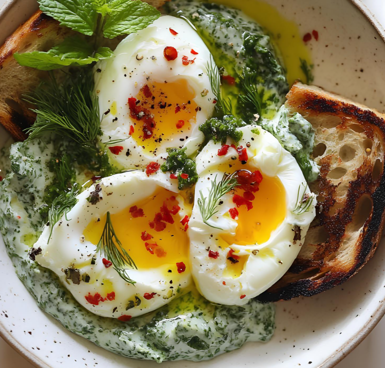 Persian Eggs with Spinach
