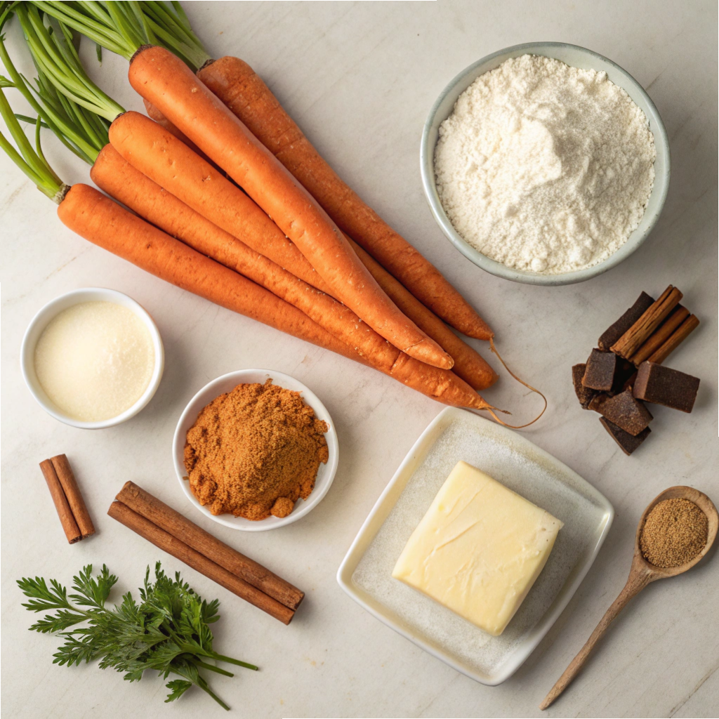 Fresh ingredients for Carrot Cake Cookies.