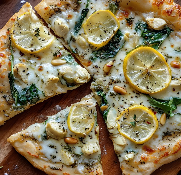 Whole Wheat Spinach and Artichoke Pizza