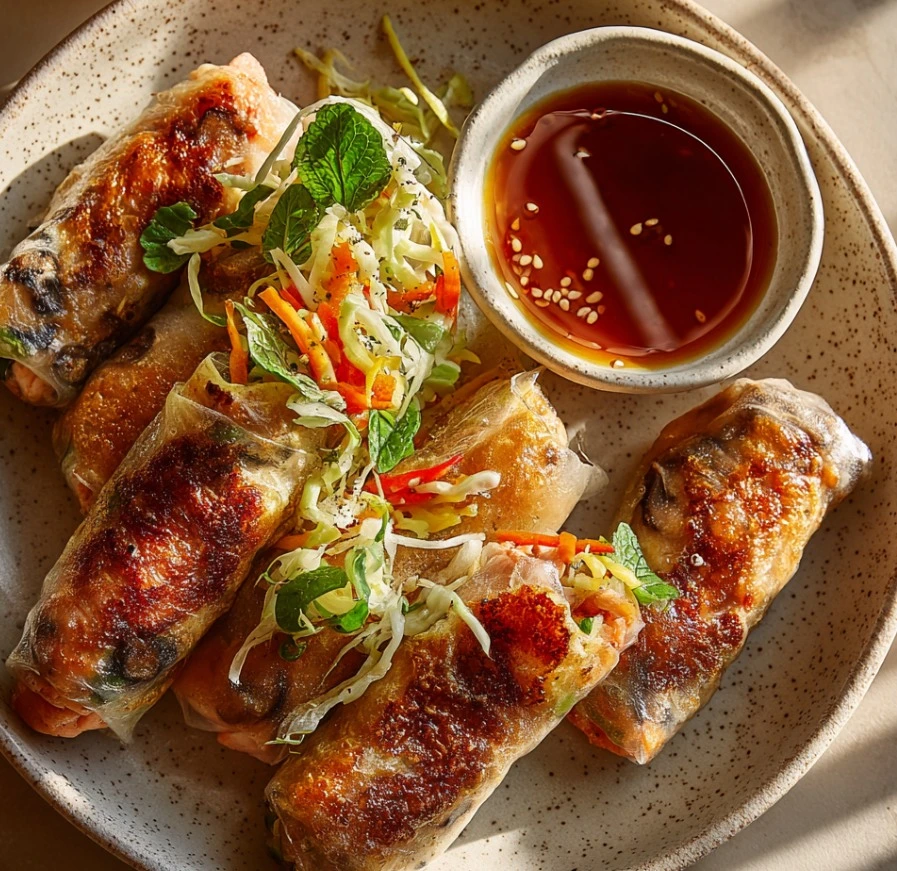 Salmon Spring Rolls.