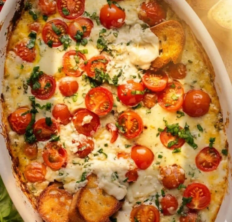 Roasted Garlic Caprese Dip