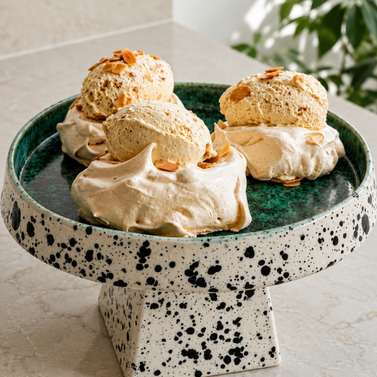 Almond Cheesecake Meringue Nests