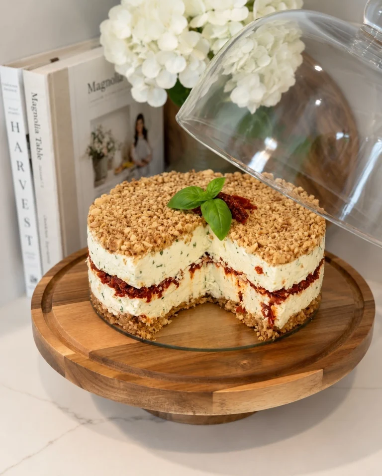 Cheese Basil and Sun-Dried Tomato Torte
