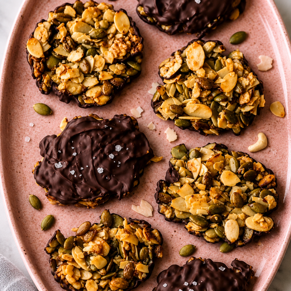 Crunchy Almond Seed Chocolate Cookies