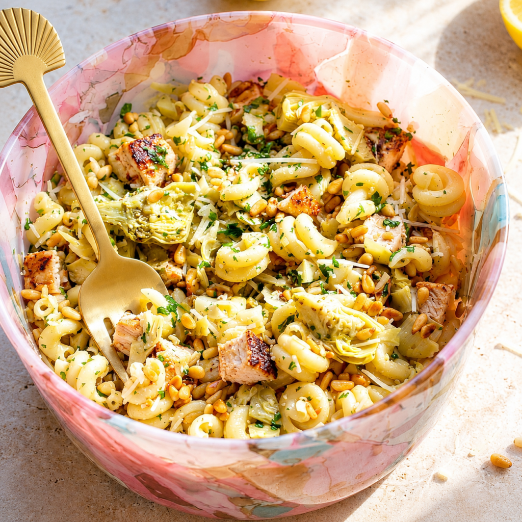 Lemon Chicken Artichoke Pasta Salad