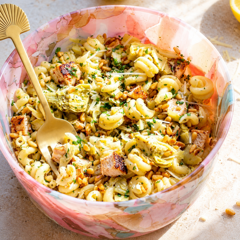 Lemon Chicken Artichoke Pasta Salad