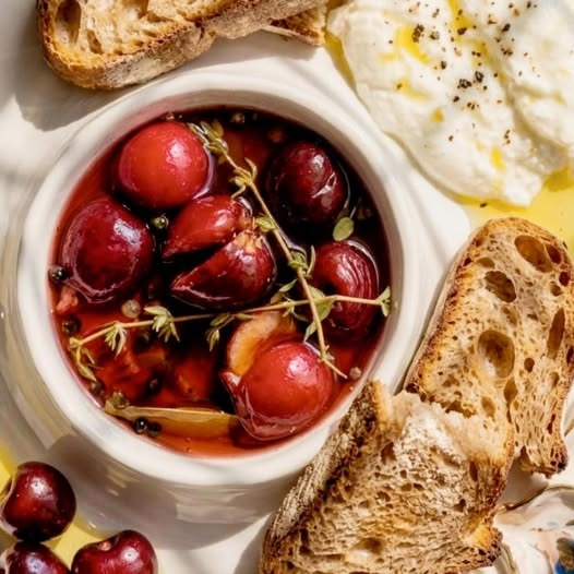 Quick Pickled Cherries