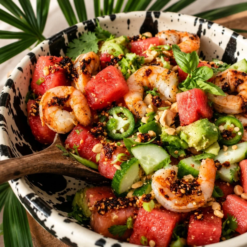 Spicy Watermelon Salad with Shrimp