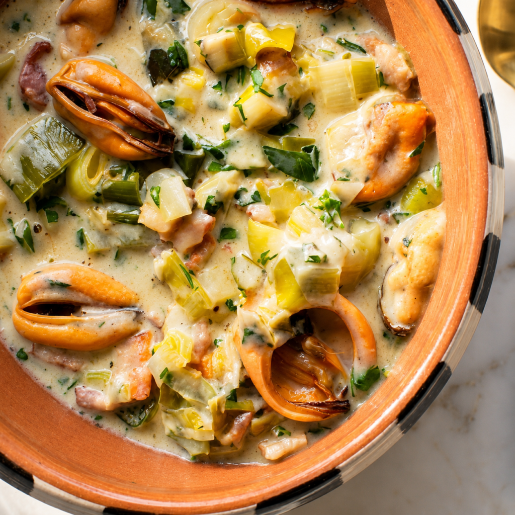 Creamy Mussel & Leek Seafood Broth