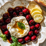 Delicious Lemon Cherry Burrata Cheese Platter