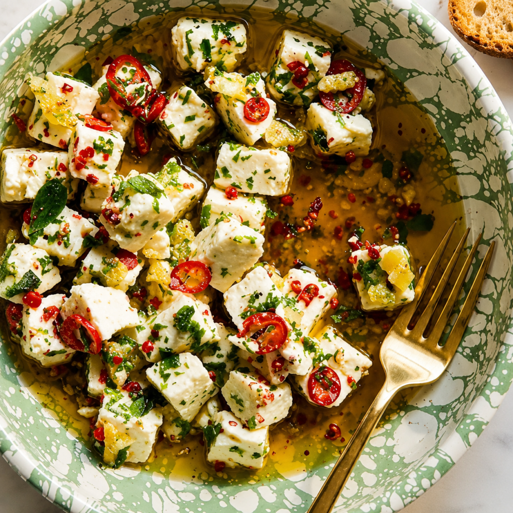 Perfect Marinated Feta with Herbs
