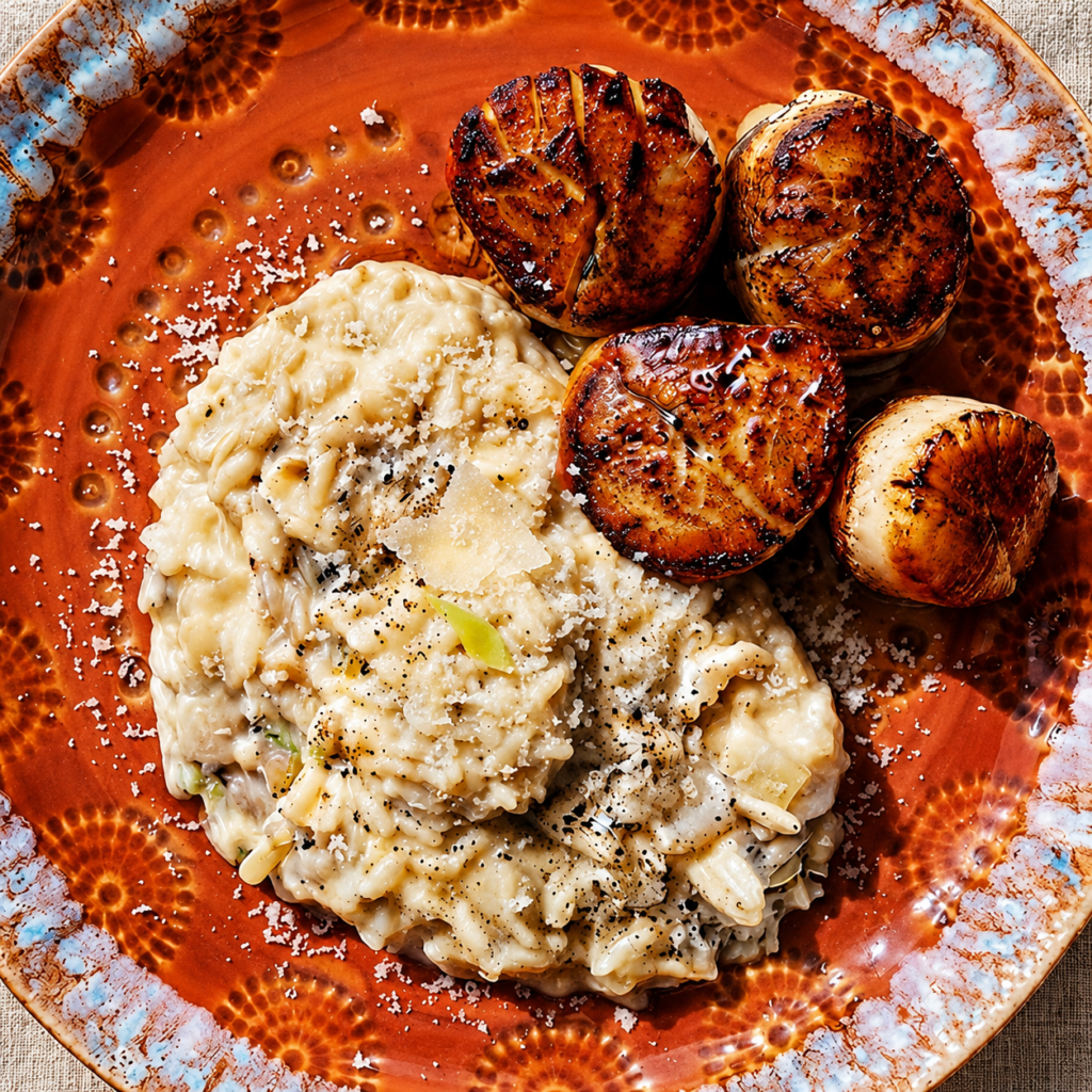 Seared Scallops with Lemon Risotto