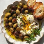 Roasted Olives with Burrata
